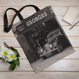 Lina vai kokvilnas auduma maisiņš «Auto serviss» | Kolekcija «Melnbalts»