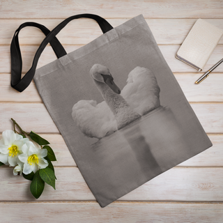 Lina vai kokvilnas auduma maisiņš «Gulbis» | Kolekcija «Melnbalts»