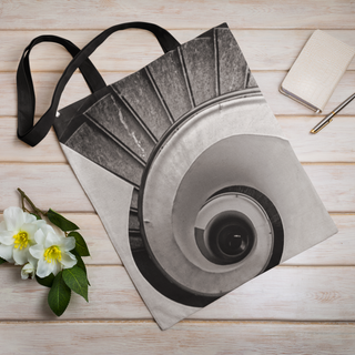 Lina vai kokvilnas auduma maisiņš «Spirālveida kāpnes» | Kolekcija «Melnbalts»