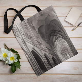 Lina vai kokvilnas auduma maisiņš «Katedrāle» | Kolekcija «Melnbalts»