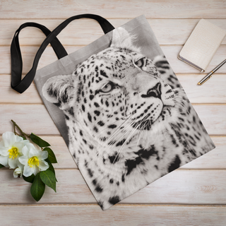 Lina vai kokvilnas auduma maisiņš «Leopards» | Kolekcija «Melnbalts»