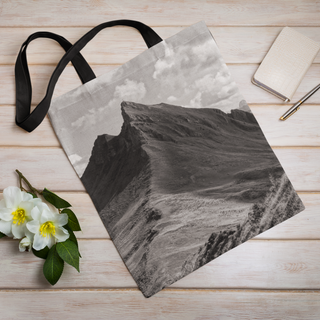 Lina vai kokvilnas auduma maisiņš «Kalns» | Kolekcija «Melnbalts»