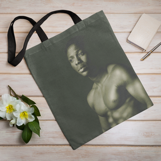 Lina vai kokvilnas auduma maisiņš «Vīrietis ēnās» | Kolekcija «Melnbalts»