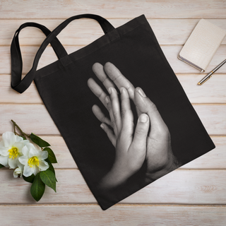 Lina vai kokvilnas auduma maisiņš «Rokas» | Kolekcija «Melnbalts»