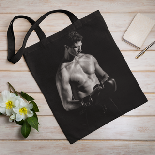 Lina vai kokvilnas auduma maisiņš «Bokseris» | Kolekcija «Melnbalts»