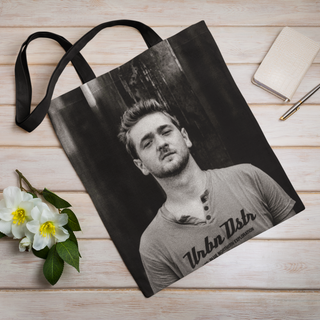 Lina vai kokvilnas auduma maisiņš «Jauns vīrietis» | Kolekcija «Melnbalts»