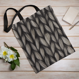 Lina vai kokvilnas auduma maisiņš «Biezs adījums» | Kolekcija «Melnbalts»