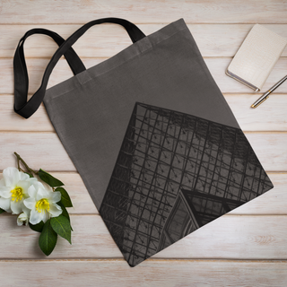 Lina vai kokvilnas auduma maisiņš «Luvras piramīdas virsotne» | Kolekcija «Melnbalts»