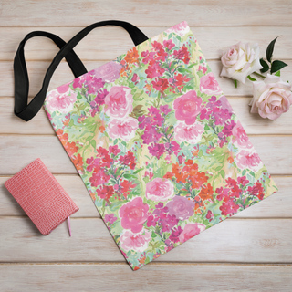 Lina vai kokvilnas auduma maisiņš «Sapņu ziedi» | Kolekcija «Aquarello»