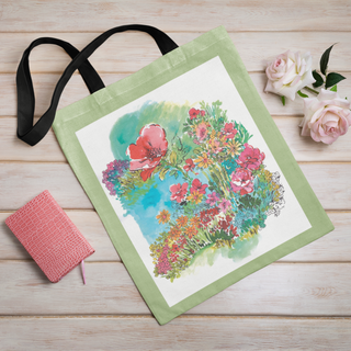 Lina vai kokvilnas auduma maisiņš «Fantastiskā pļava» | Kolekcija «Aquarello»