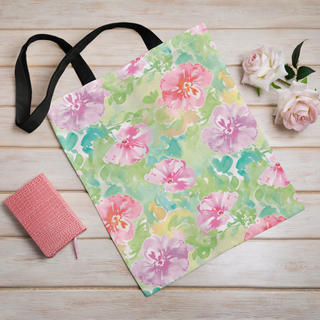 Lina vai kokvilnas auduma maisiņš «Savvaļas rozes» | Kolekcija «Aquarello»