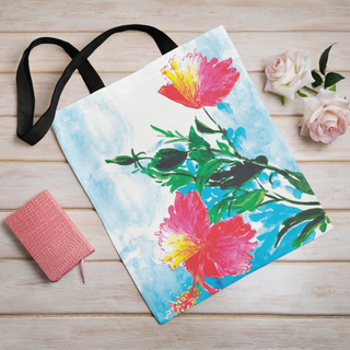 Lina vai kokvilnas auduma maisiņš «Izteiksmīgi ziedi» | Kolekcija «Aquarello»