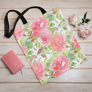 Lina vai kokvilnas auduma maisiņš «Maigi akvareļa ziedi» | Kolekcija «Aquarello»