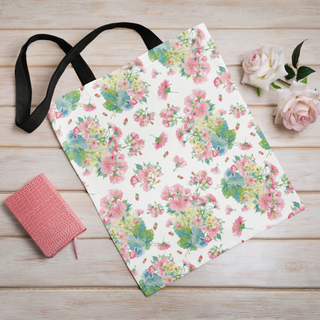 Lina vai kokvilnas auduma maisiņš «Romantisks mazo ziedu pušķis» | Kolekcija «Aquarello»