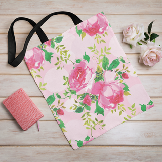 Lina vai kokvilnas auduma maisiņš «Akvareļu rozes» | Kolekcija «Aquarello»