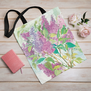 Lina vai kokvilnas auduma maisiņš «Ceriņu ziedi» | Kolekcija «Aquarello»