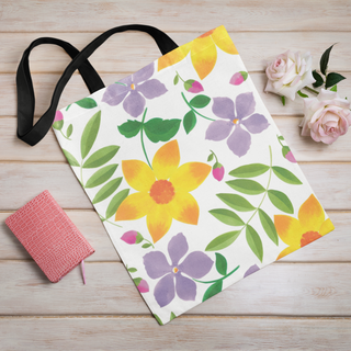 Lina vai kokvilnas auduma maisiņš «Dažādi ziedi» | Kolekcija «Aquarello»