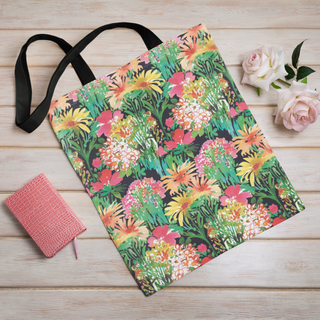 Lina vai kokvilnas auduma maisiņš «Tumšais ziedu dārzs» | Kolekcija «Aquarello»