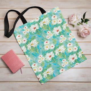 Lina vai kokvilnas auduma maisiņš «Margrietiņu pļava» | Kolekcija «Aquarello»