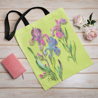Lina vai kokvilnas auduma maisiņš «Akvareļu Īrisu ziedi» | Kolekcija «Aquarello»