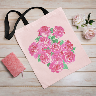 Lina vai kokvilnas auduma maisiņš «Košais rožu pušķis» | Kolekcija «Aquarello»