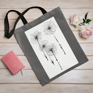 Lina vai kokvilnas auduma maisiņš «Pienenes uz balta fona» | Kolekcija «Aquarello»