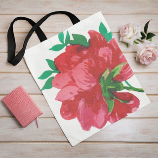 Lina vai kokvilnas auduma maisiņš «Sarkanā roze» | Kolekcija «Aquarello»