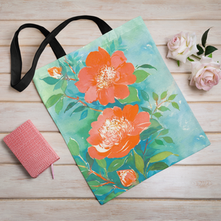 Lina vai kokvilnas auduma maisiņš «Oranžās rozes» | Kolekcija «Aquarello»