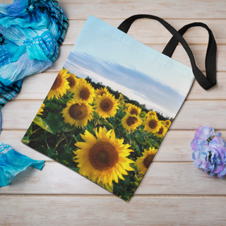 Lina vai kokvilnas auduma maisiņš «Saulespuķu lauks» | Kolekcija «Saulespuķu dārzi»