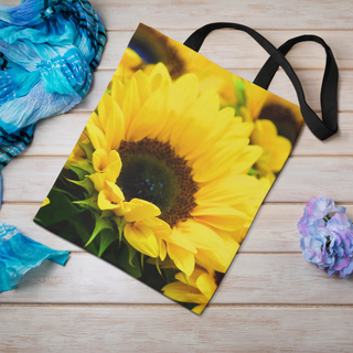 Lina vai kokvilnas auduma maisiņš «Dižā saulespuķe» | Kolekcija «Saulespuķu dārzi»