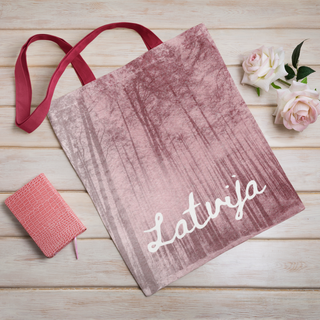 Lina vai kokvilnas auduma maisiņš «Mežs Latvijā»