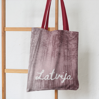 Lina vai kokvilnas auduma maisiņš «Mežs Latvijā»