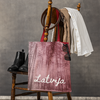 Lina vai kokvilnas auduma maisiņš «Mežs Latvijā»