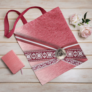 Lina vai kokvilnas auduma maisiņš «Tautiskās lentes»