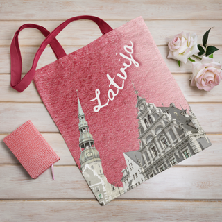 Lina vai kokvilnas auduma maisiņš «Sveicieni no Vecrīgas!»