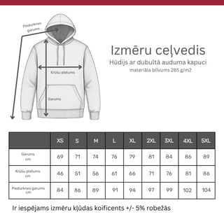 Klasiskais hūdijs - džemperis ar kapuci | Tumši sarkans