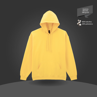 Klasiskais hūdijs - džemperis ar kapuci | Dzeltens