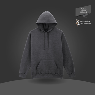 Klasiskais hūdijs - džemperis ar kapuci | Melns ar tekstūru