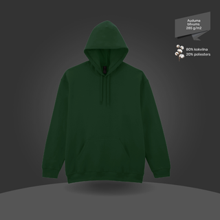 Klasiskais hūdijs - džemperis ar kapuci | Meža tumši zaļš
