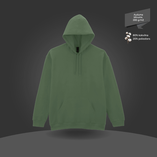 Klasiskais hūdijs - džemperis ar kapuci | Militāri zaļš