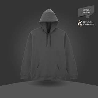 Klasiskais hūdijs - džemperis ar kapuci | Ogļu pelēks