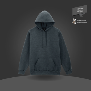 Klasiskais hūdijs - džemperis ar kapuci | Tumši pelēks ar tekstūru