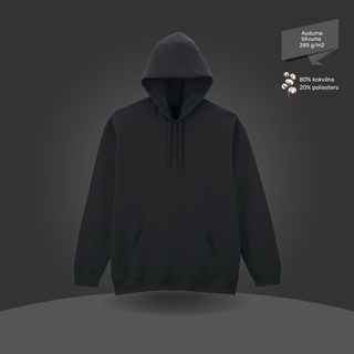 Klasiskais hūdijs - džemperis ar kapuci | Melns