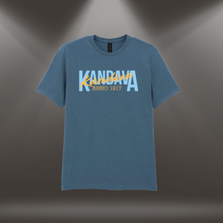 Kokvilnas T-krekls "Kandava. Anno 1917." | Indigo zils